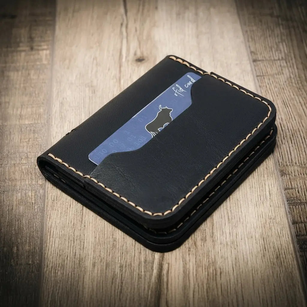 Minimalist Badge Wallet - Black