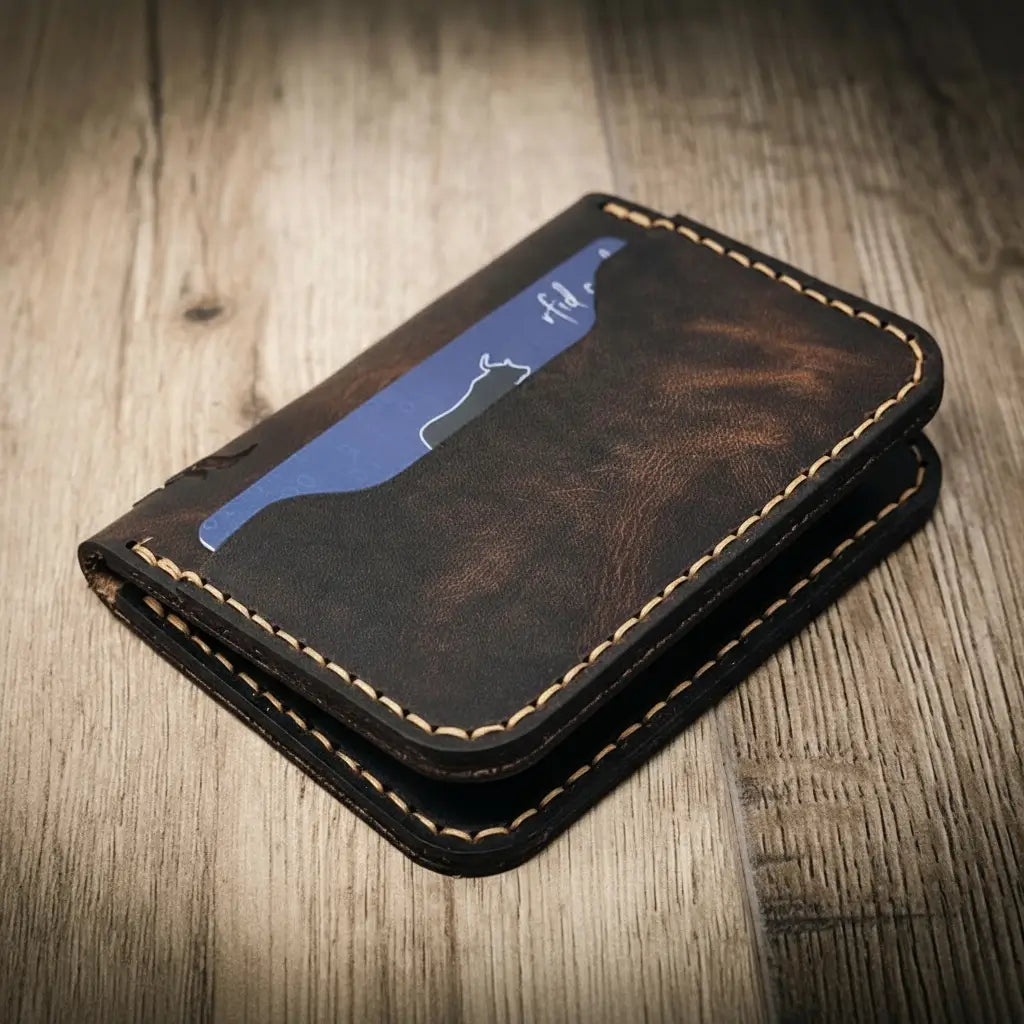 The Georgetown Minimalist Wallet in Walnut Brown