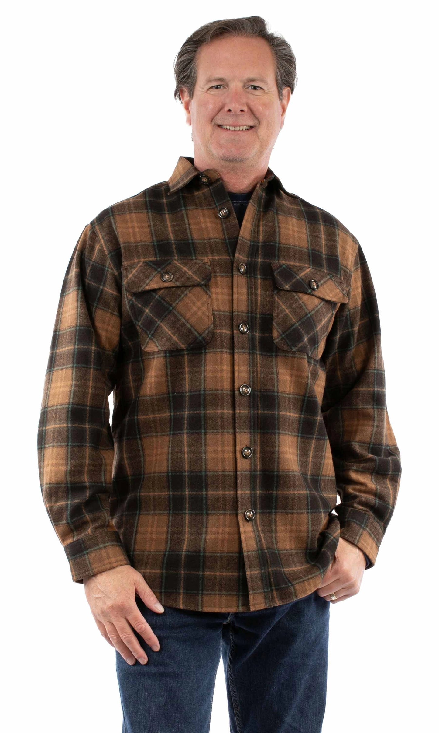 Scully Boulder Ridge - Men's Western Wool Flannel Shirt