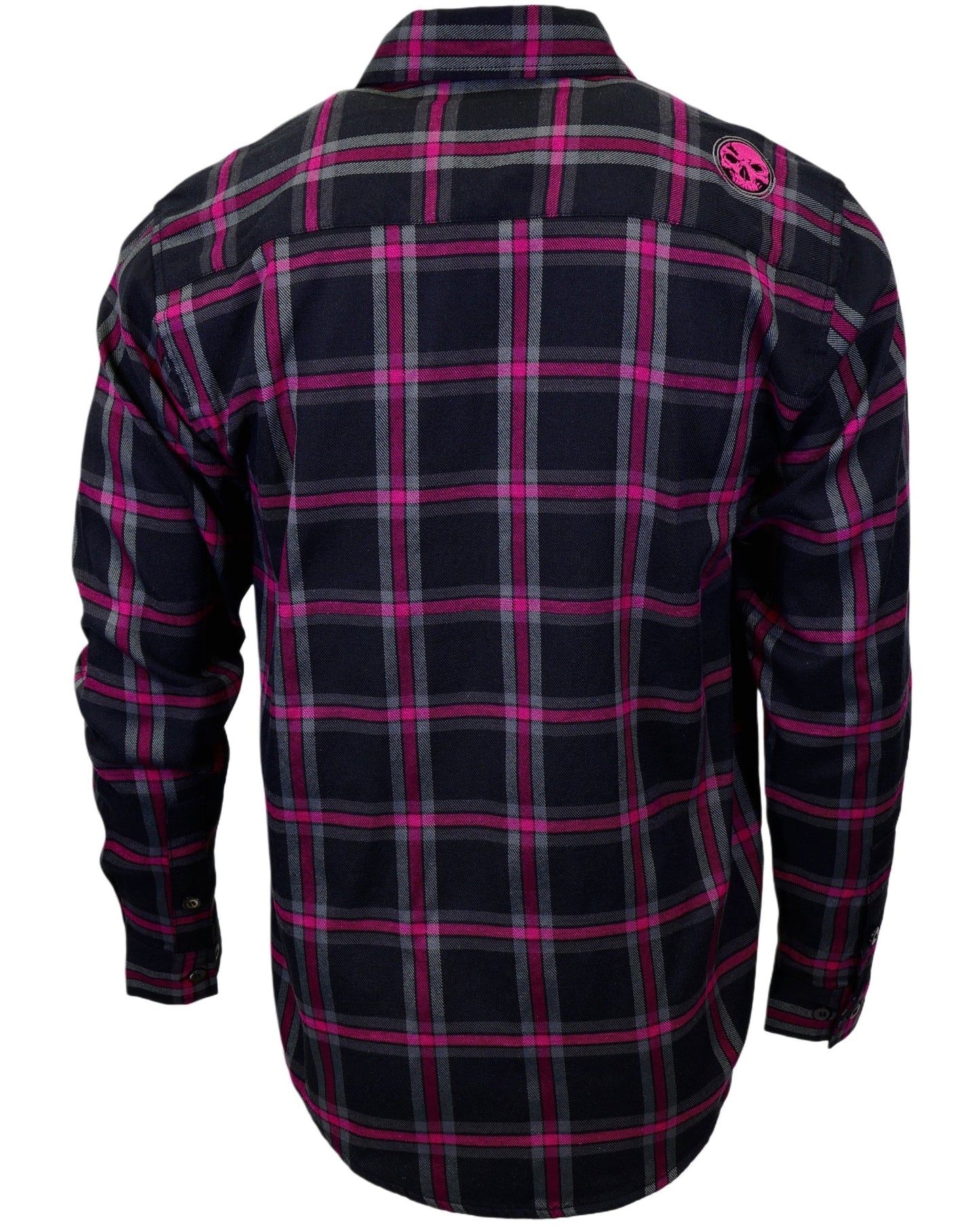 The "Warrior" Black & Pink Flannel (Hidden Snap Collars)