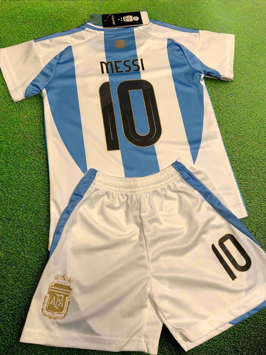 Lionel Messi Kids Soccer Argentina Home Jersey Set Youth & Toddler Sizes