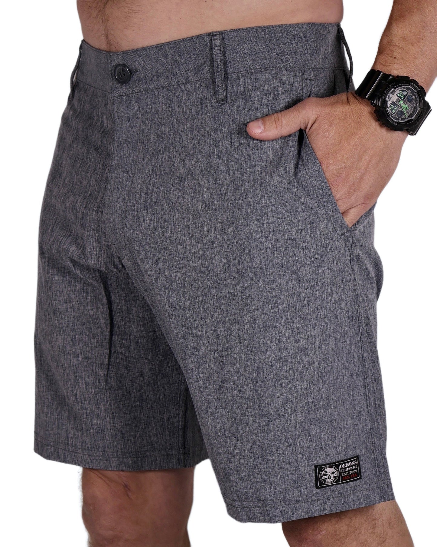 Gray Stretch Hybrid Shorts