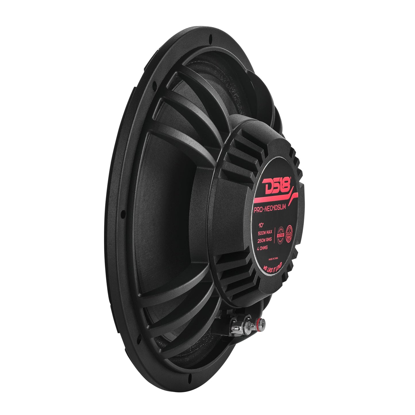 PRO 10" Slim Neodymium Mid-Range Loudspeaker with Bullet | 250W RMS 4-Ohm