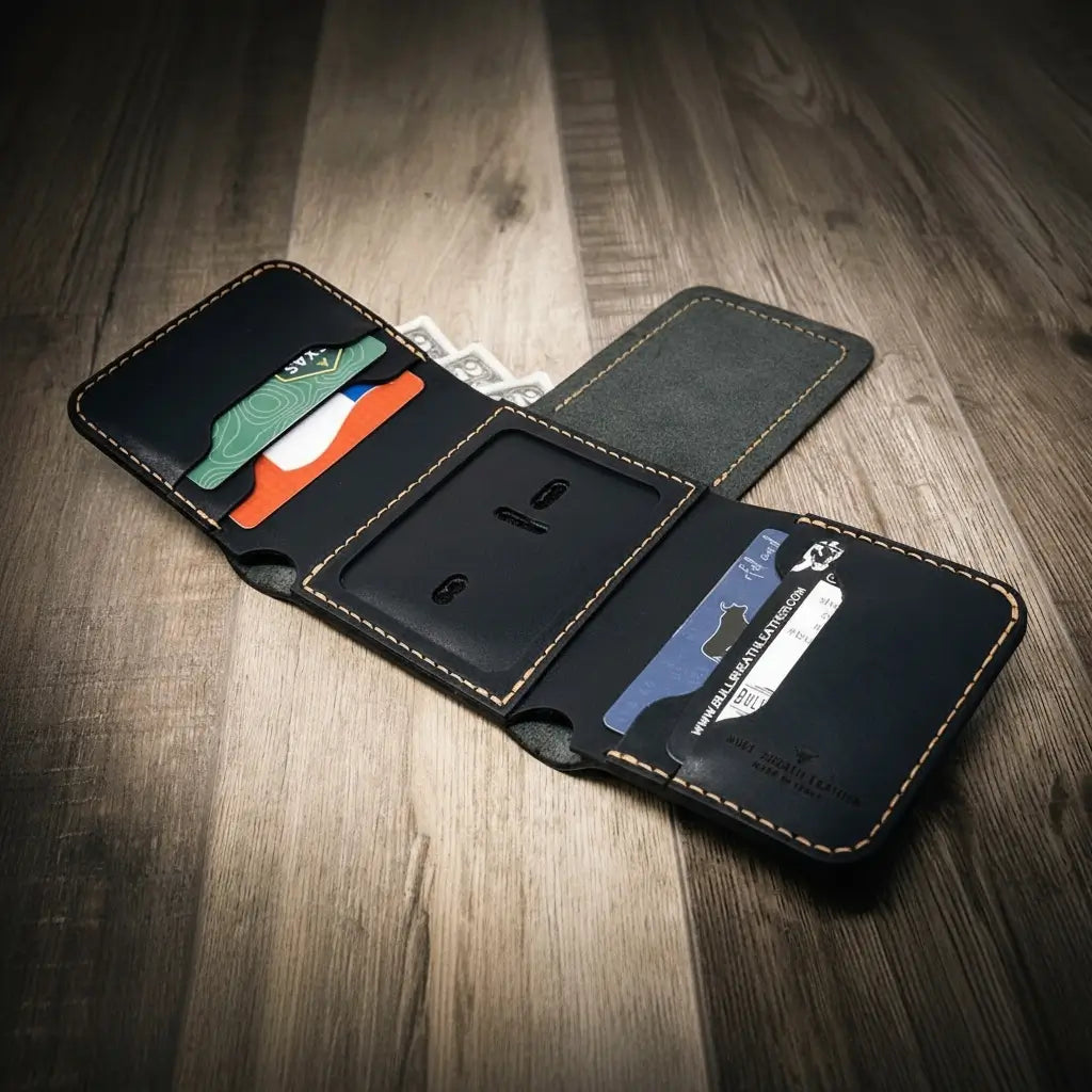 Badge Trifold Wallet - Black