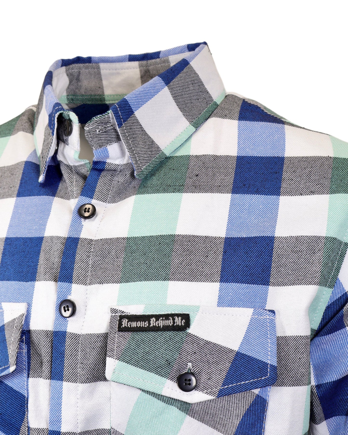 The "Sea Breeze" Flannel (Hidden Snap Collars)