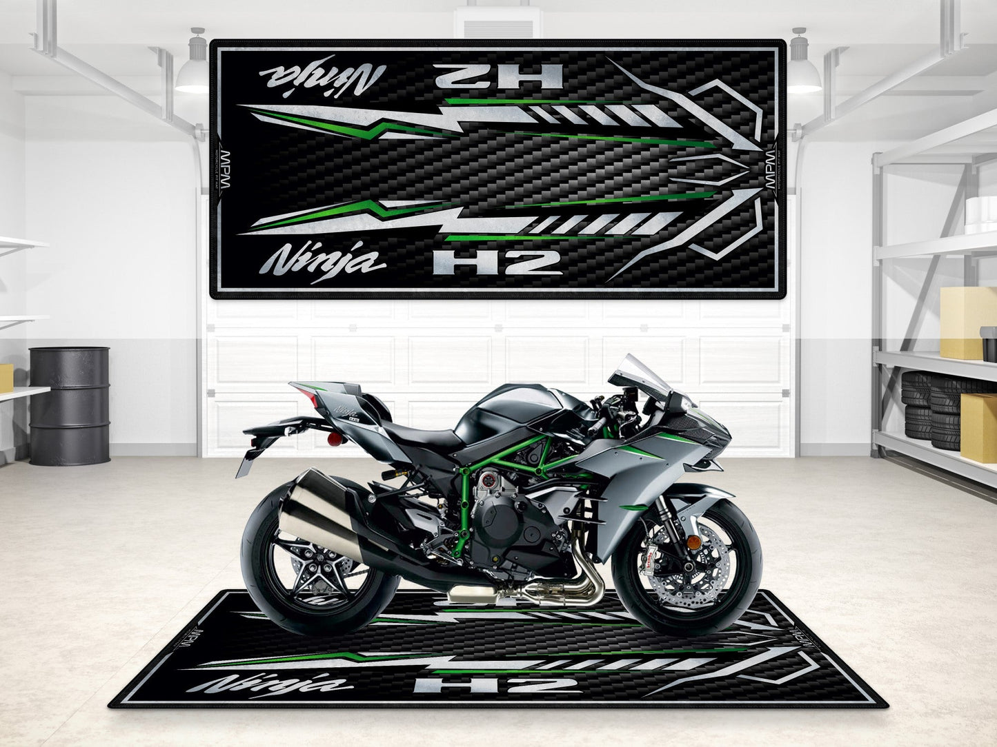 MPM Motorcycle Mat for Kawasaki Ninja H2 Carbon - MM7406