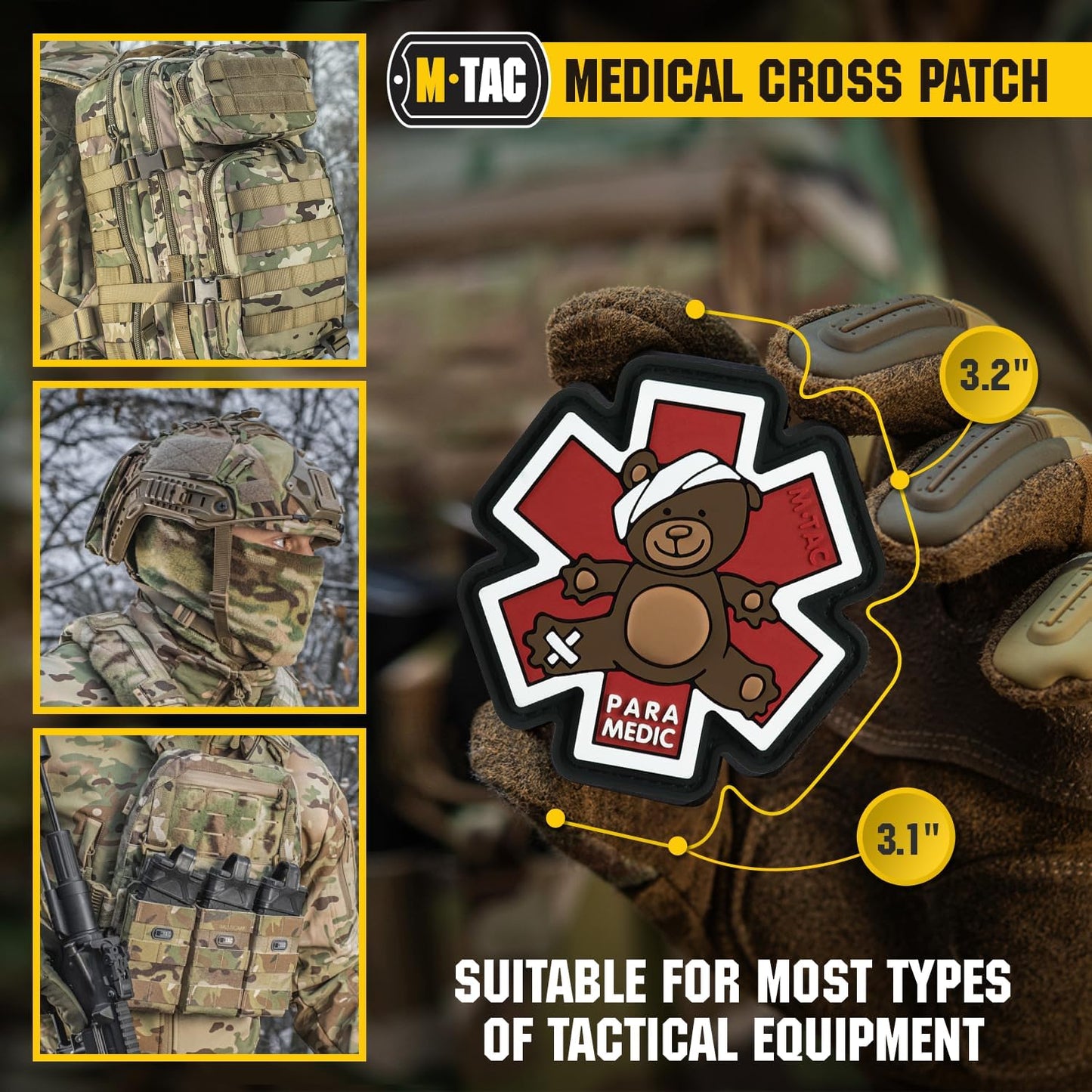 M-Tac Morale Patch Paramedic Bear PVC