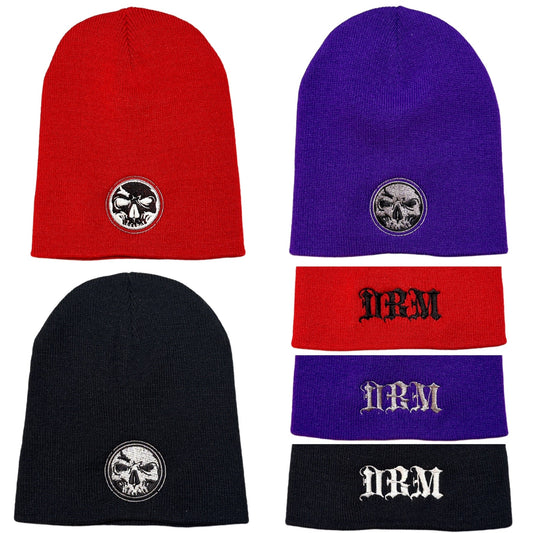DBM Circle Skull Beanies!  Red, Black, & Purple!