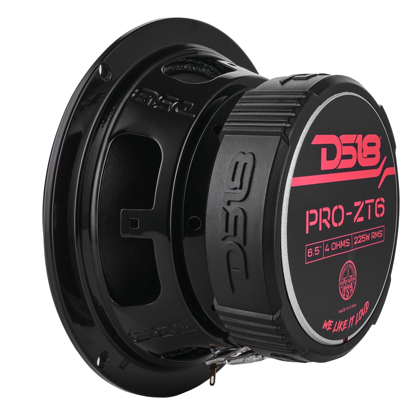 PRO-ZT 6.5" Coaxial Mid-Range Loudspeaker with Water Resistant Cone Built-in Bullet Tweeter and Grill | 225W RMS 4-Ohm