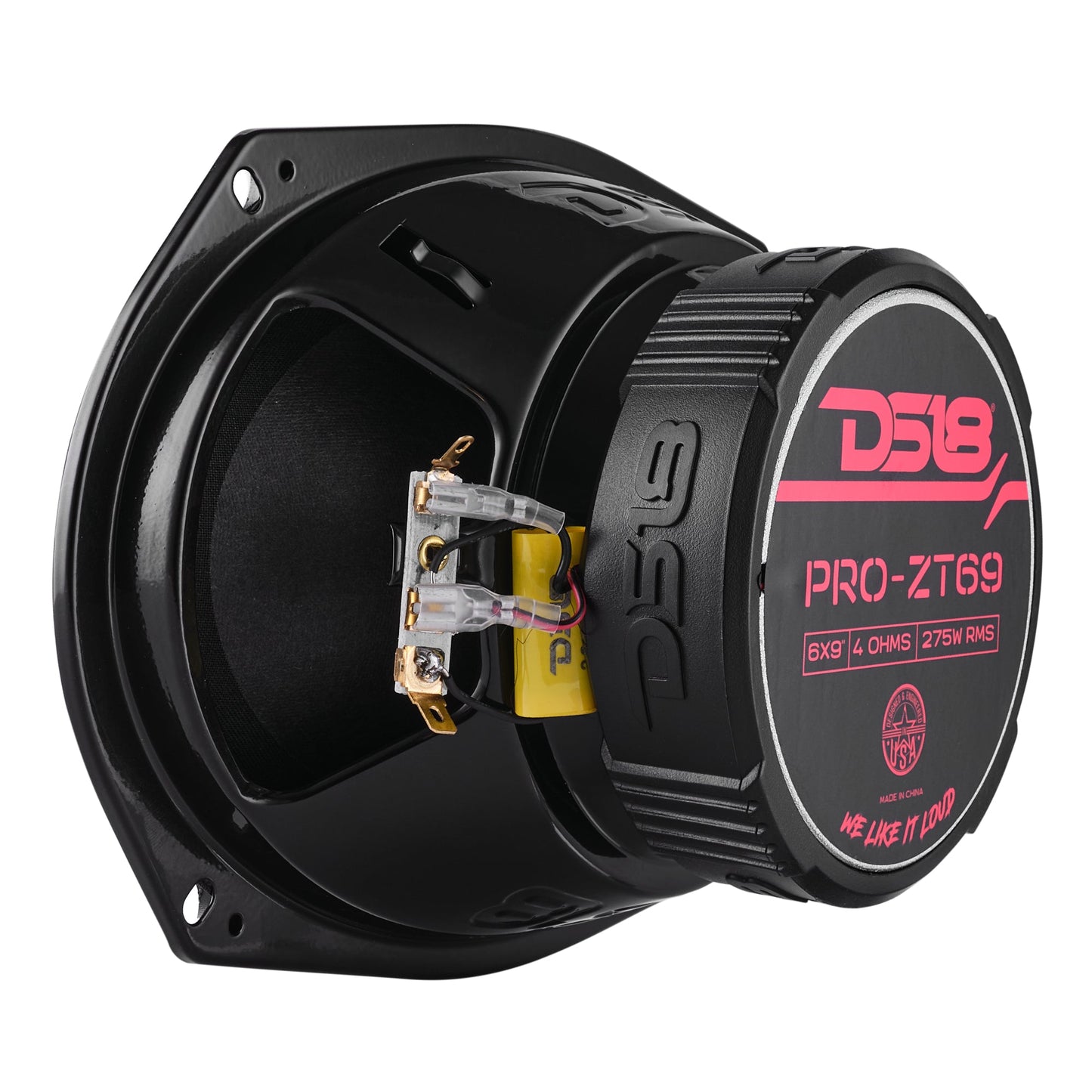 PRO-ZT 6x9" Coaxial Mid-Range Loudspeaker with Water Resistant Cone Built-in Bullet Tweeter and Grill | 275W RMS 4-Ohm