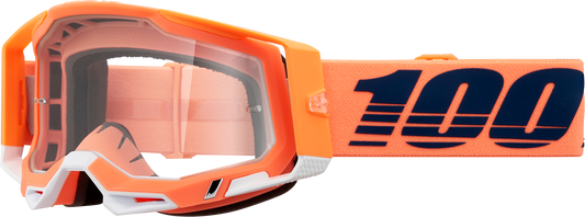 100% Racecraft 2 Goggles - Coral - Clear 50009-00018
