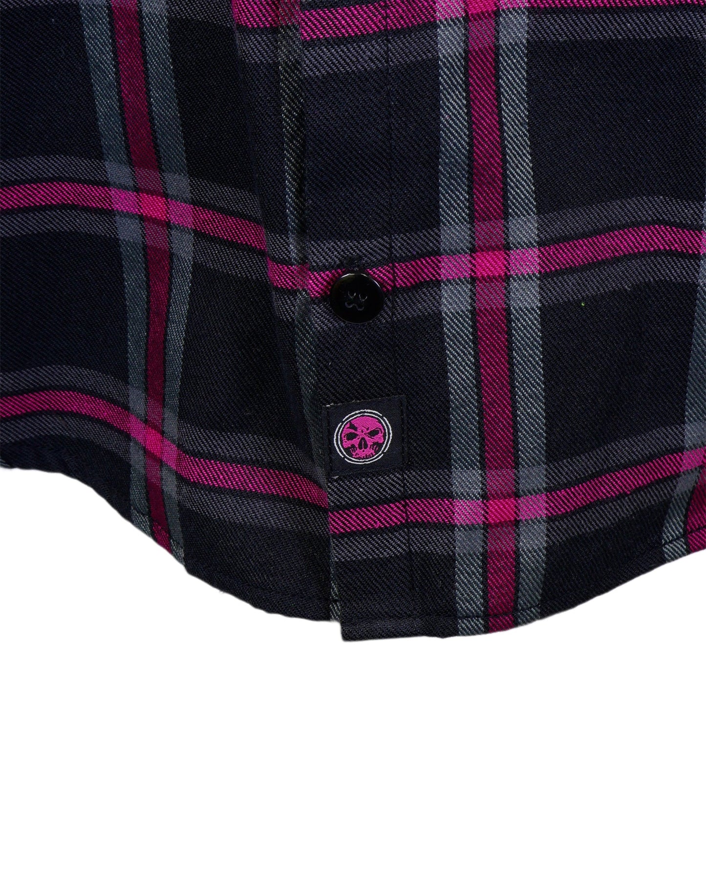 The "Warrior" Black & Pink Flannel (Hidden Snap Collars)
