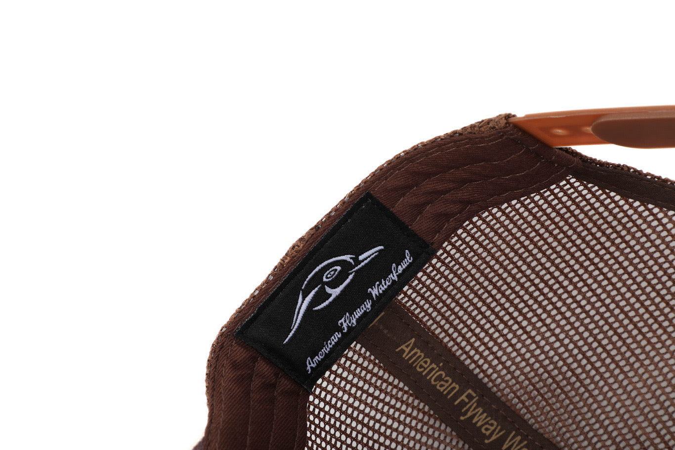 Buck 7 Panel Brown Old School AFW Style w- 3 D Puff and Brown Mesh Hat