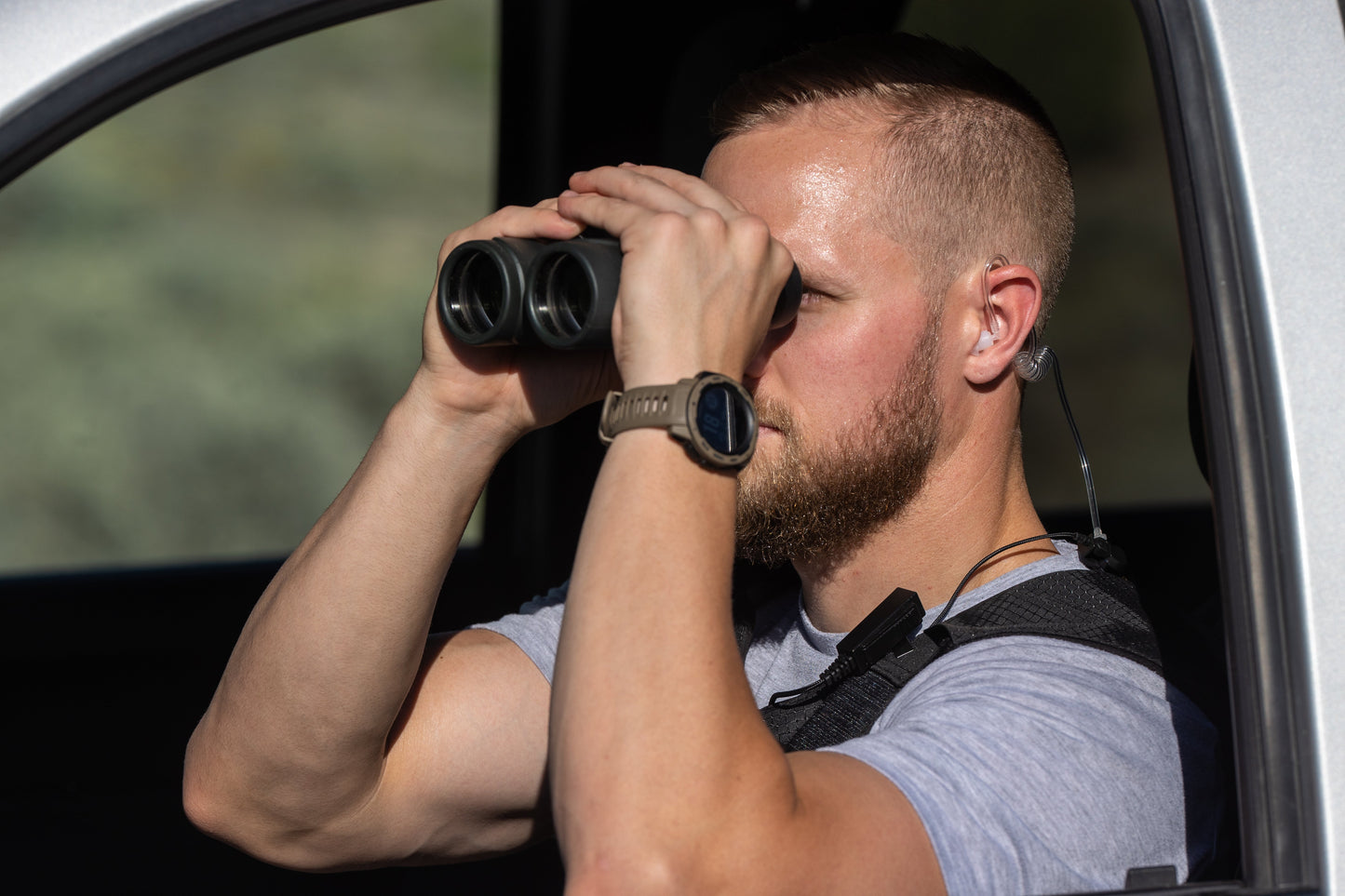 Tactical Braided Fiber Mic & Tube Earpiece Kit w/ Quick Disconnect (Hirose) Connector - Hytera PD-6xx, HP6 & HP7 Series, X1e, X1p, Z1p & More