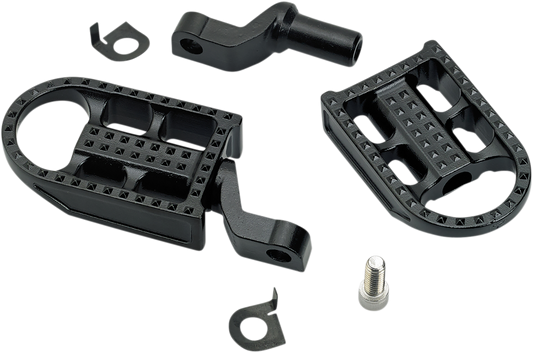 BILTWELL Mushman Footpegs - Step - Black Electroplated 7002-201-02