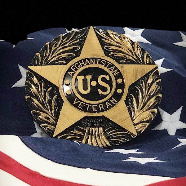 Afghanistan Veteran Grave Marker & Flag Holder with Aluminum Ground Spike