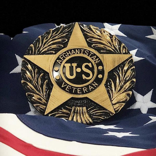 Afghanistan Veteran Grave Marker & Flag Holder with Aluminum Ground Spike