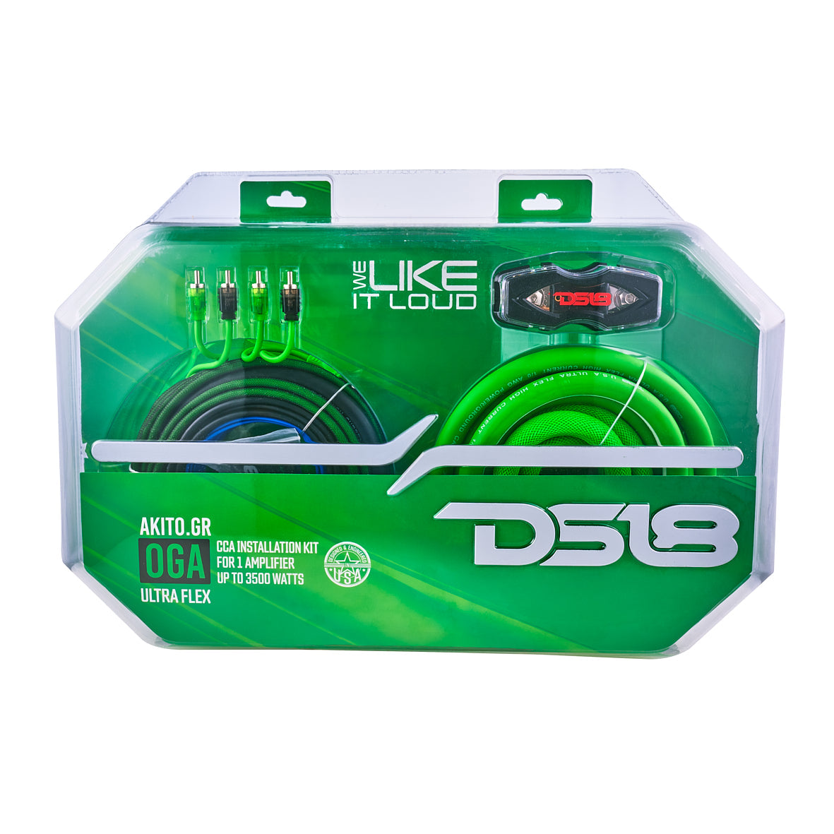 0-GA Amplifier Installation Wiring Kit - Green