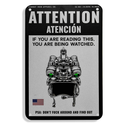 Attention You Are Being Watched Wall Mounted Metal Sign