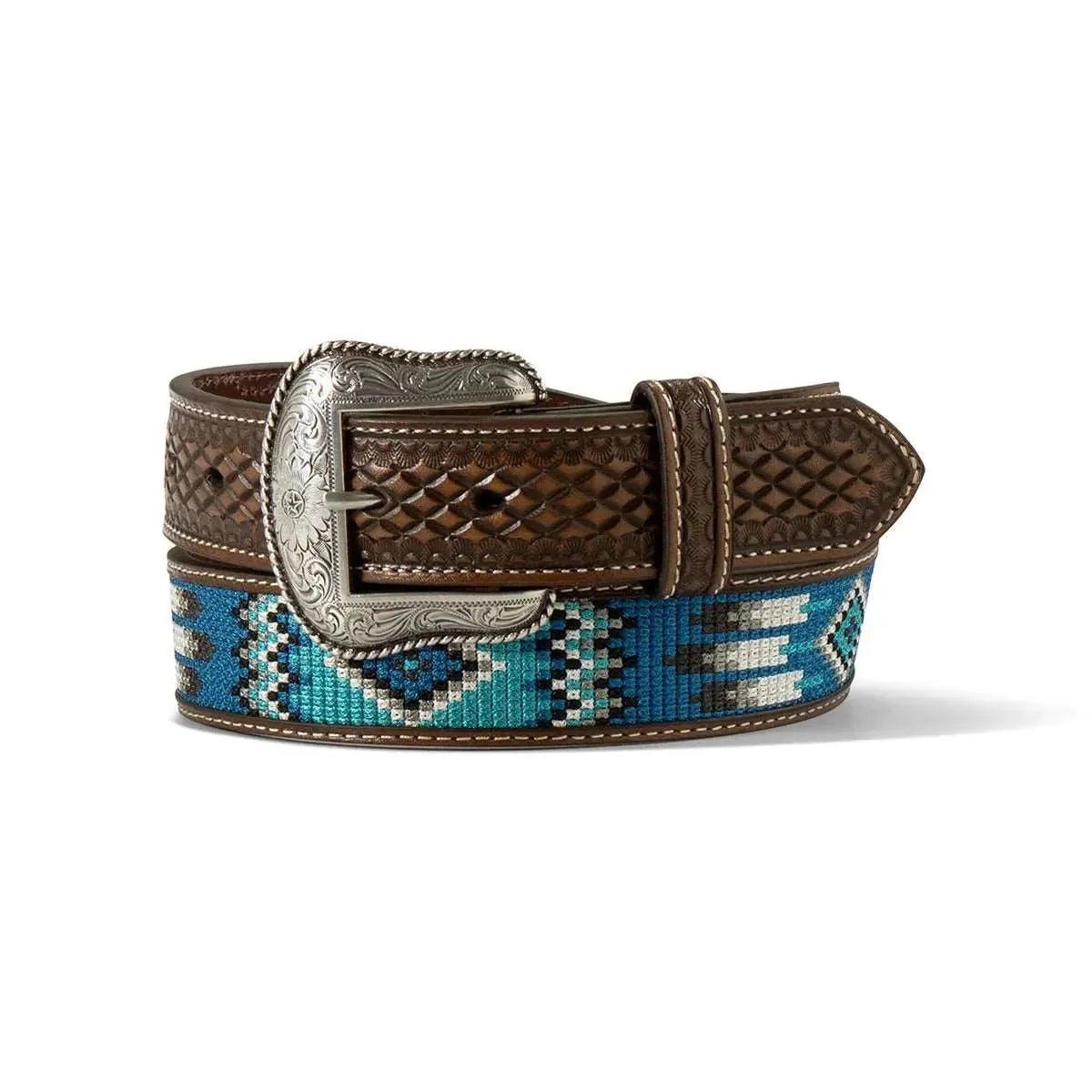 Ariat Southwestern Embroidered Sky- Mens Leather Belt