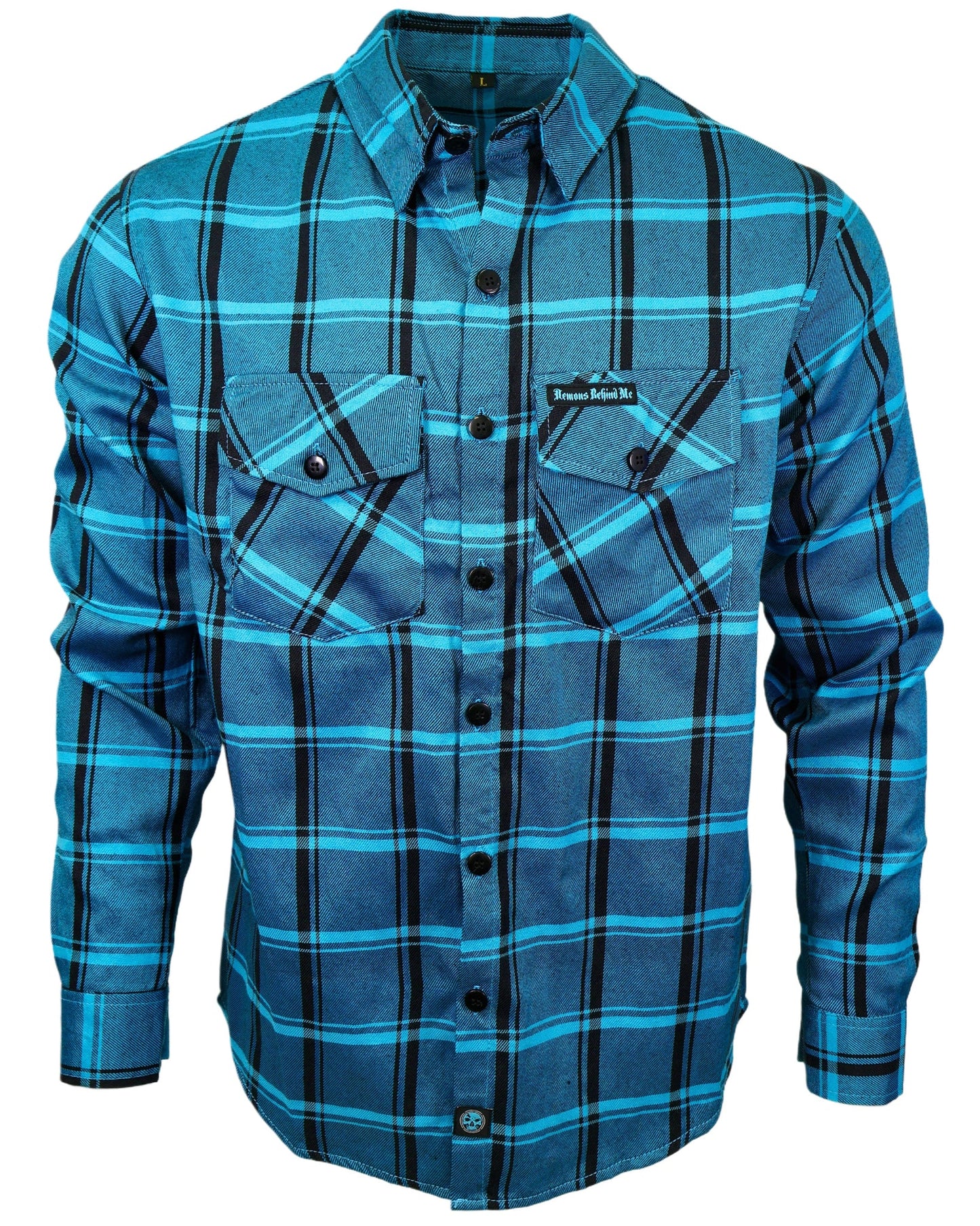 The "Survivor" Teal Flannel (Hidden Snap Collars)