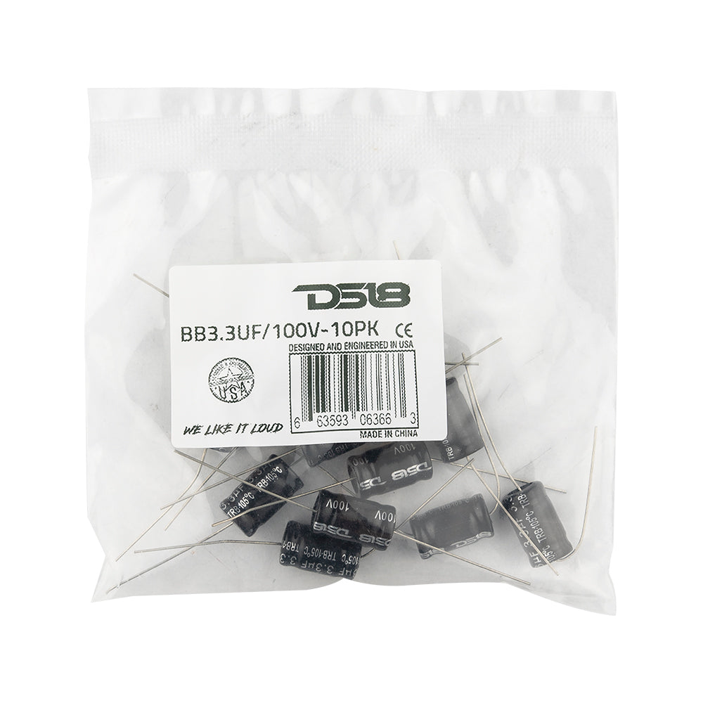 DS18 BB3.3UF/100V-10PK Bass Blocker 12KHz @ 4 ohms or 6KHz @ 8 ohms 6DB/OCT Tweeter 10PCK