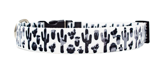 Black and White Cactus Dog Collar
