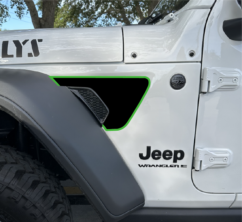 Black Fender Vent with Colored Trim