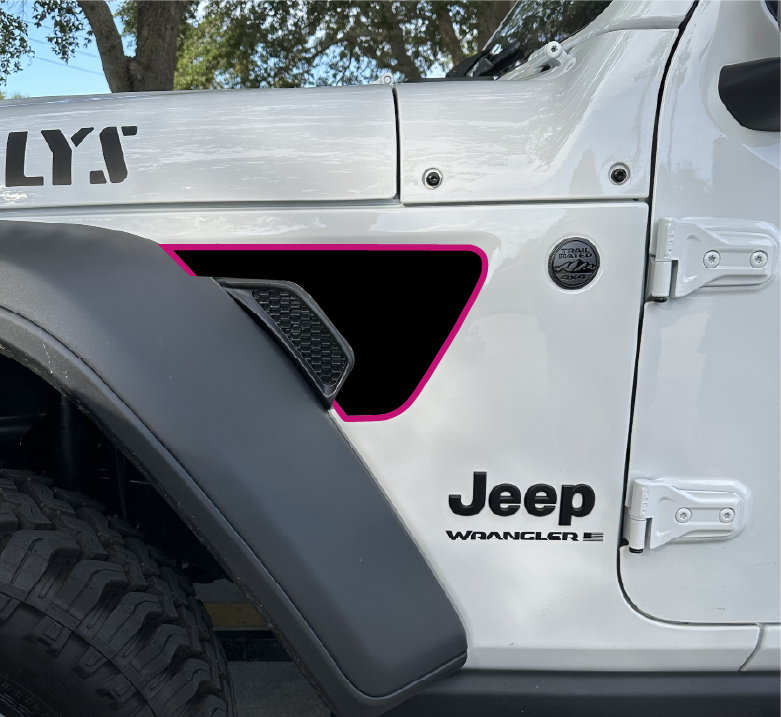 Black Fender Vent with Colored Trim