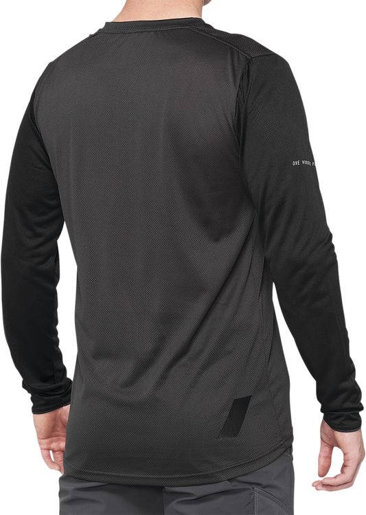 100% Ridecamp Jersey - Long-Sleeve - Black/Charcoal - Small 40028-00000