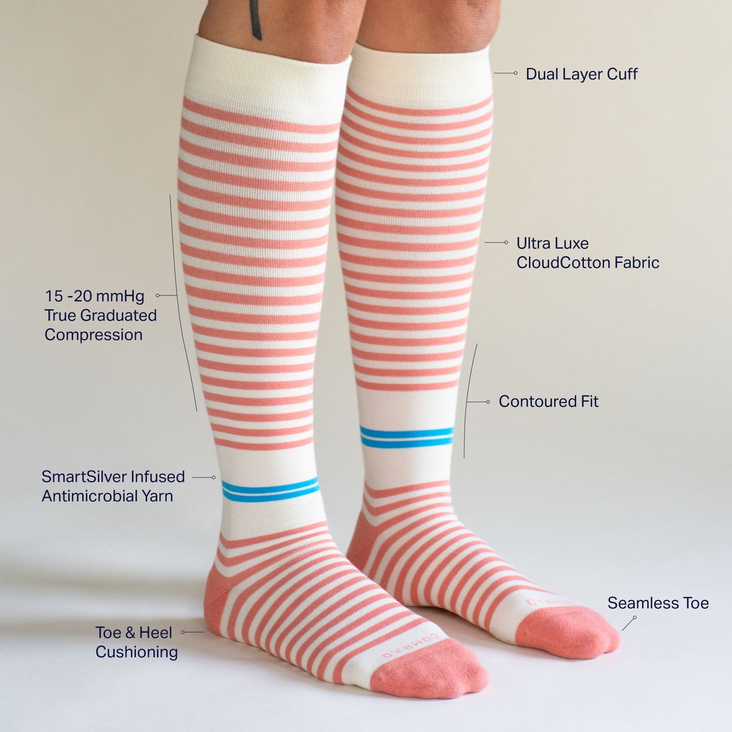 CloudCotton Compression Socks - Terracotta