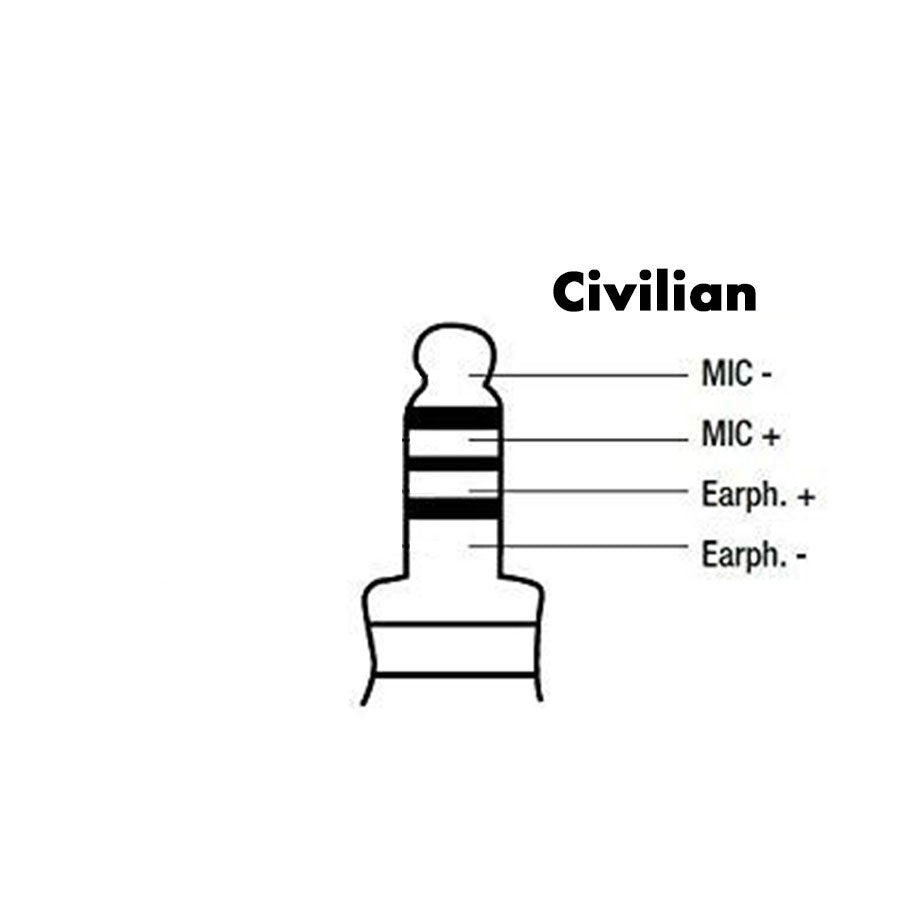 Tactical Radio Adapter/PTT for Headset w/ Quick Disconnect(Hirose): US/Civilian/"Peltor" Wiring, Select ComTac III, XPI Models & Select Helicopter Headsets - Vertex: VXD-970, VX-820, VX-870, VX-920, VX-940, VX-970 Series, & P25 Radios