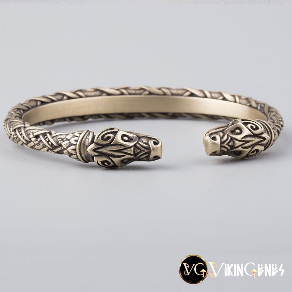 Viking Arm Ring With Odin's Wolves Hati & Scoll