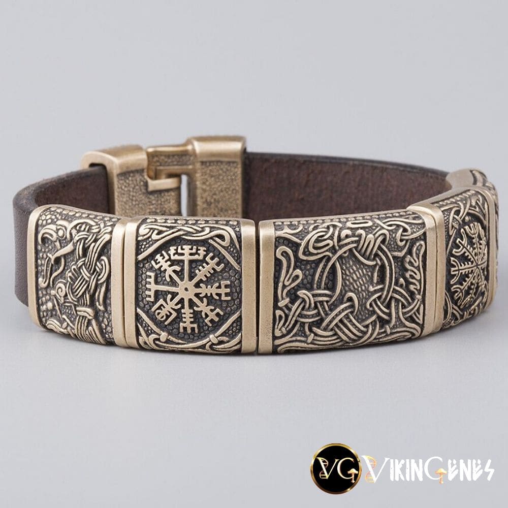Viking Hugin & Munin Leather bracelet
