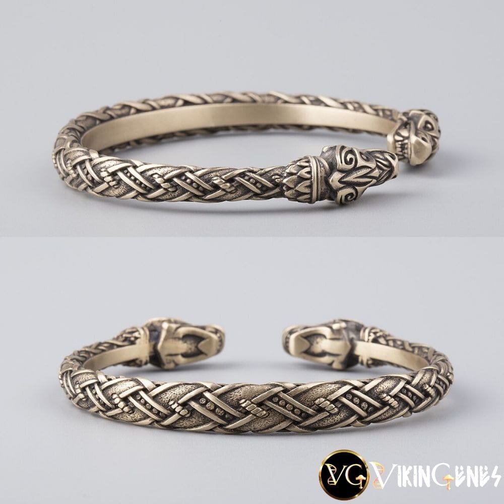 Viking Arm Ring With Odin's Wolves Hati & Scoll