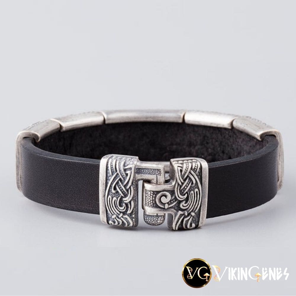 Viking Hugin & Munin Leather bracelet