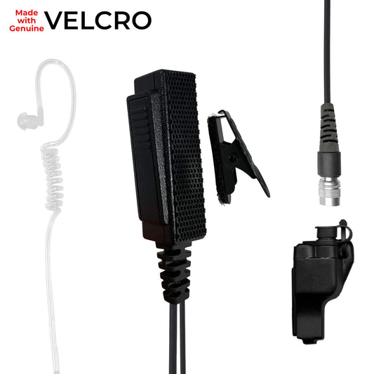 Velcro Mic & Earpiece Radio Kit w/ Quick Disconnect (Hirose) - Motorola XTS Series, HT/JT1000, MT/MTS2000, MTX838/900/8000/9000, PR1500 & More