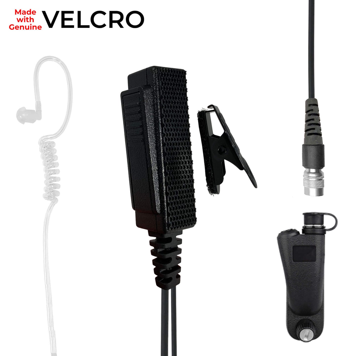 Velcro Mic & Earpiece Radio Kit w/ Quick Disconnect (Hirose) - Maxon/Tecnet, RCA - PRODIGI Digital & More