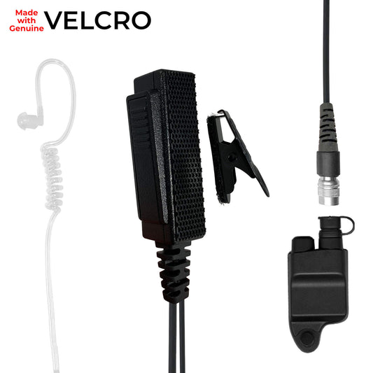 Velcro Mic & Earpiece Radio Kit w/ Quick Disconnect (Hirose) - Harris &  M/A-Com 700P/Pi, 710P, P5100 / P7100 / P7200 Series & More