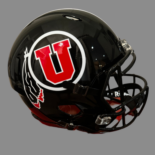 Utah Utes Full Size Speed Replica Football Helmet Black- NCAA