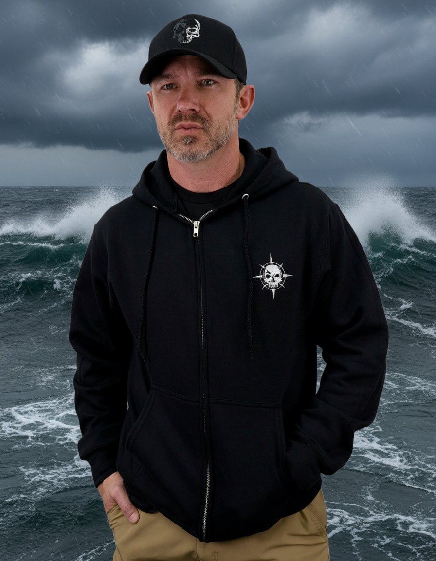 Nautical Compass Unisex Zip-Up Hoodie