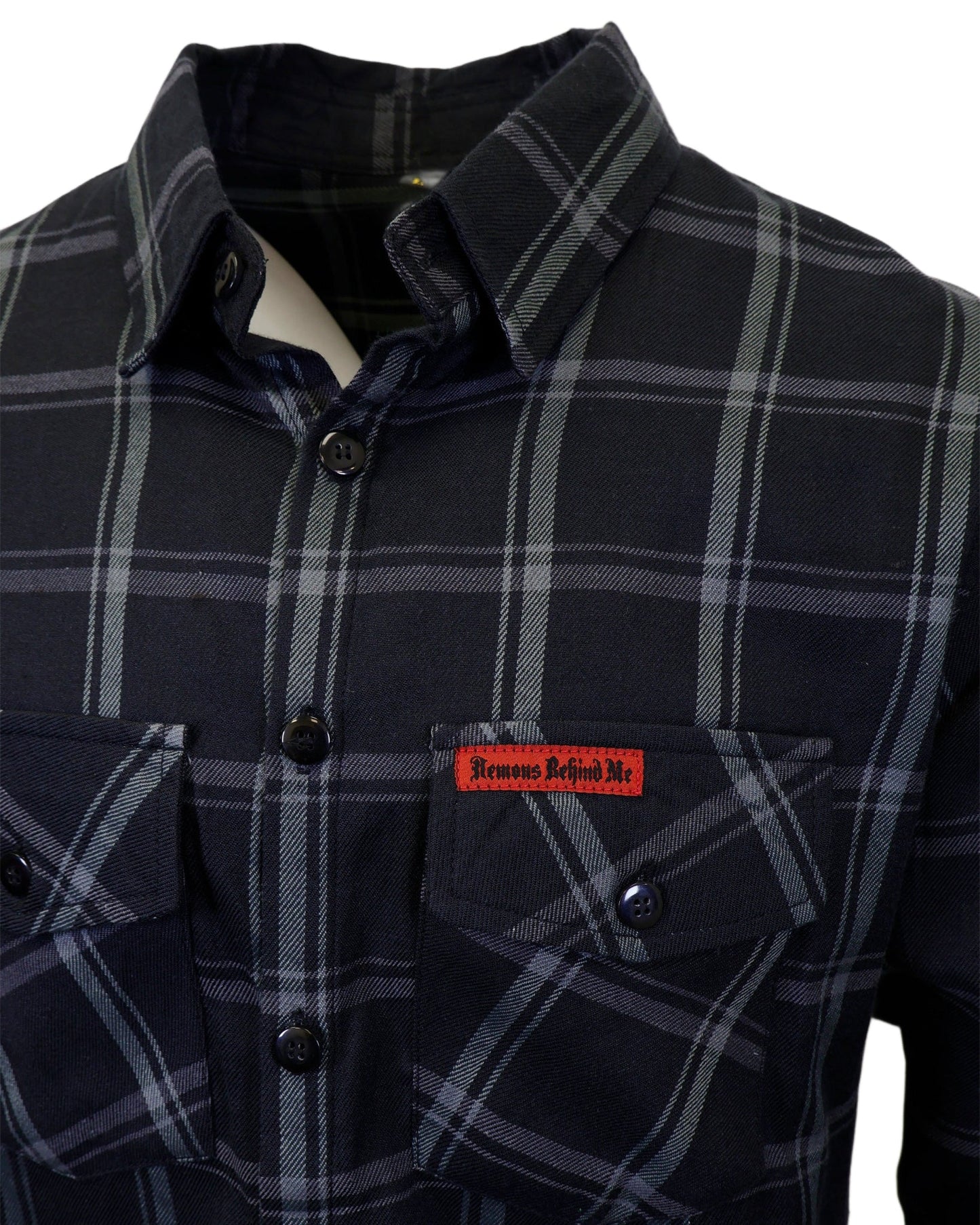 The "Silent Night" Black & Grey Flannel (Hidden Snap Collars)