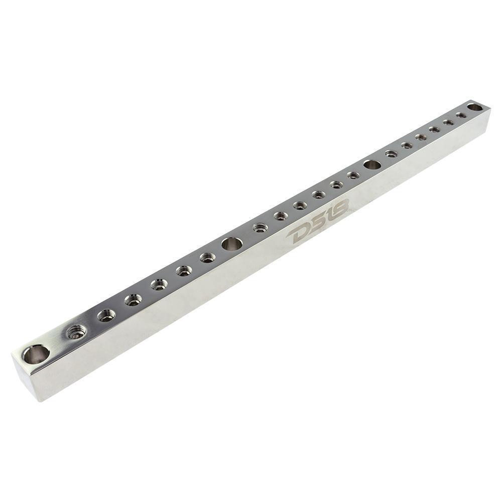 Chrome Plated Distribution Bar Block 3x 1/0-GA and 15 x 2/0-GA Direct Bolt Down Type 19" Long