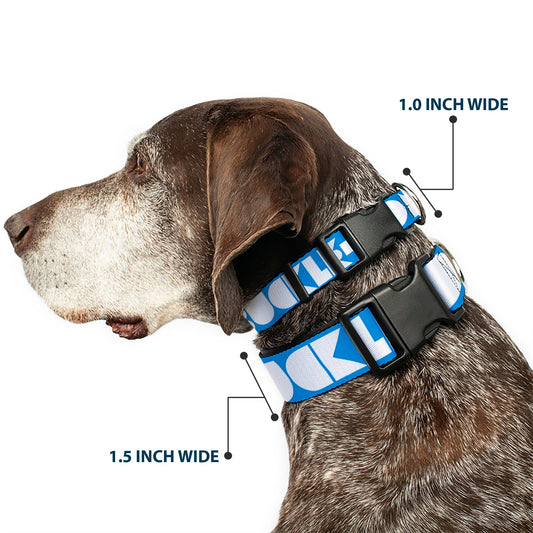 Plastic Clip Collar - BUCKLE-DOWN Shapes Turquoise/White