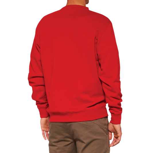 100% Icon Long-Sleeve Fleece Sweatshirt - Red - Small 20026-00010