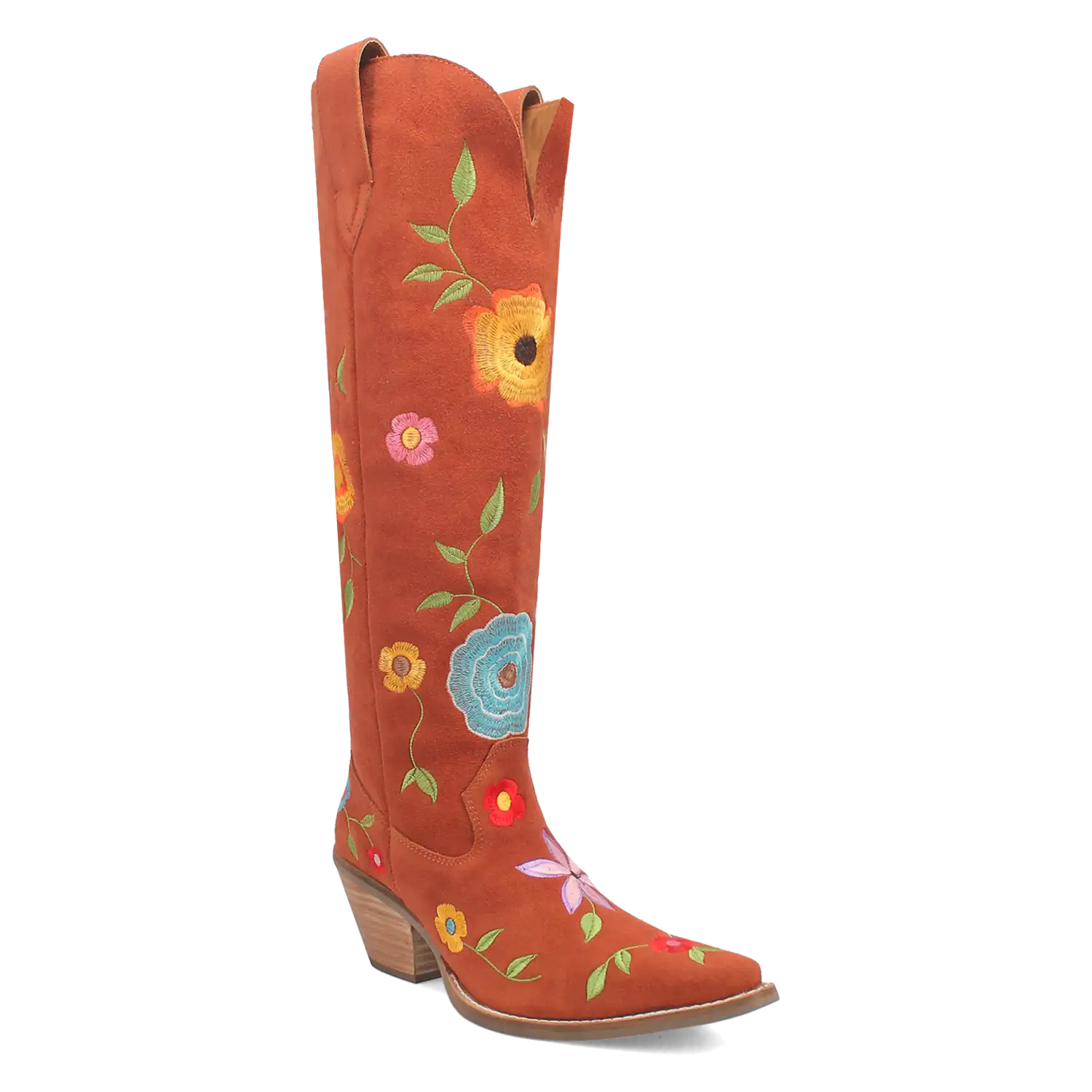 Dingo Flower Power - Women's Suede Leather Cowgirl Boots