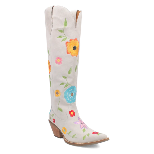 Dingo Flower Power - Women's Suede Leather Cowgirl Boots