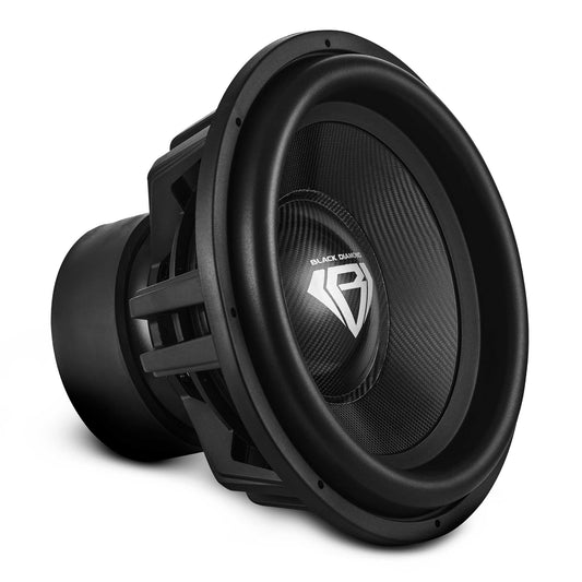 Black Diamond 18" High Excursion Subwoofer with Carbon Fiber Cone | 3500W RMS / 7000W Peak | Dual 1-Ohm Voice Coil