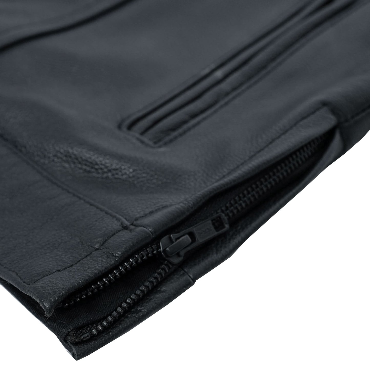 Black Horse Men's Leather Motorcycle Vest