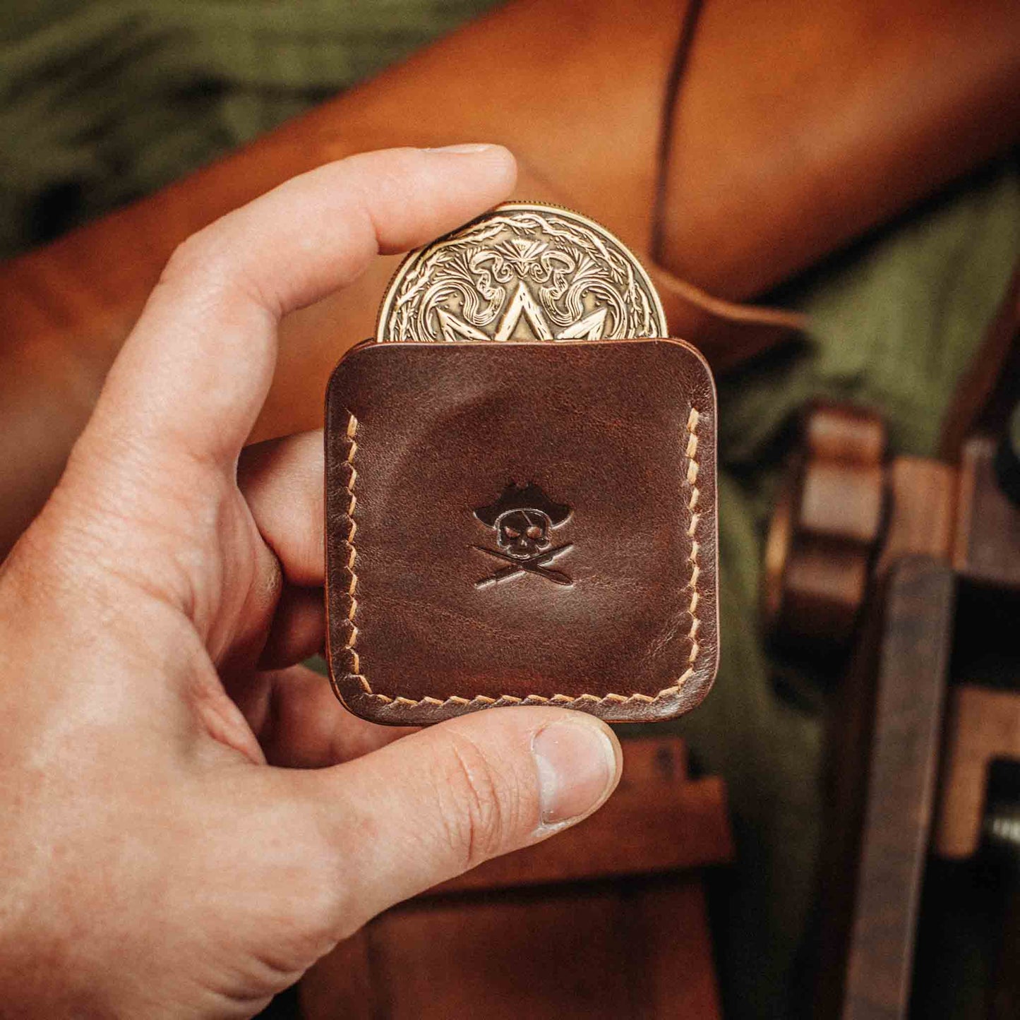 Challenge Coin Holder - Peso Pocket v3 | Leather Coin Case | Handcrafted EDC